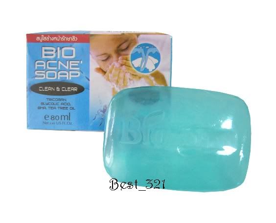 Bio Acne Soap Tricosan Clycolic Acid BHA Tea Tree Oil  