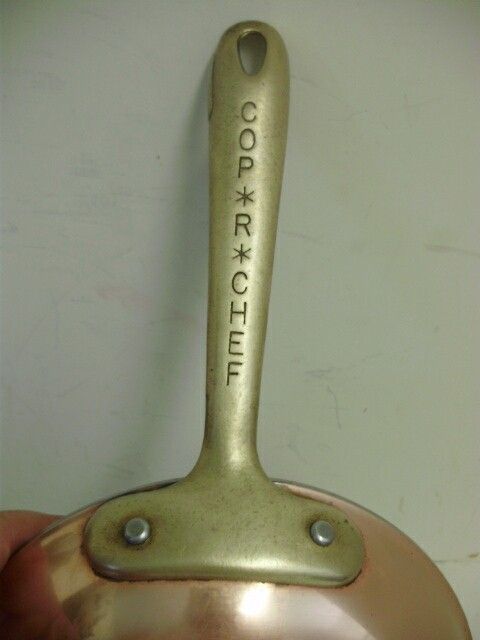   Vtg ALL CLAD COP *R* CHEF 7.5 SAUTE PAN SKILLET BRASS & COPPER  