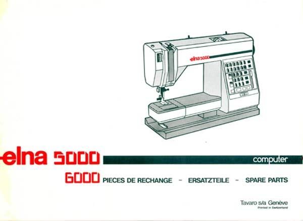 Eln a 5000 / Club Sewing Machine Service Manual and Spare Parts book 