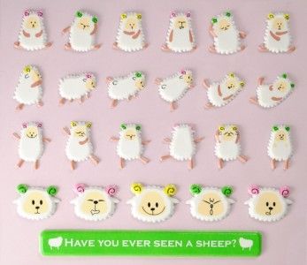 CUTE SHEEP STICKERS Sheet Puffy Lamb Craft Scrapbook  