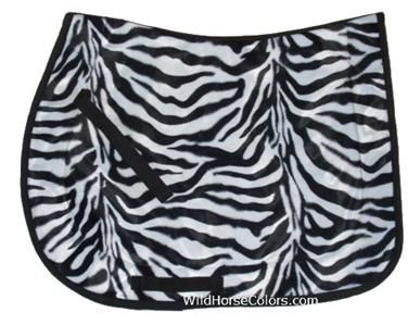 ZEBRA Print English Square All Purpose Saddle Pad NEW Made in USA 