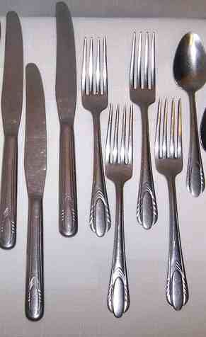 National Silver Co STAINLESS STEEL FLATWARE * 21 pieces NR  