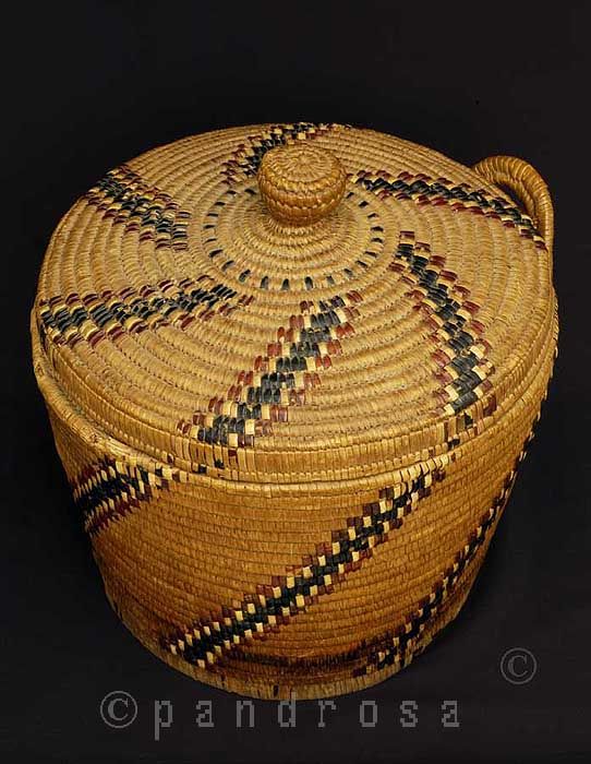 Nice old Lillooet storage basket Northwest Coast Canada1940s  