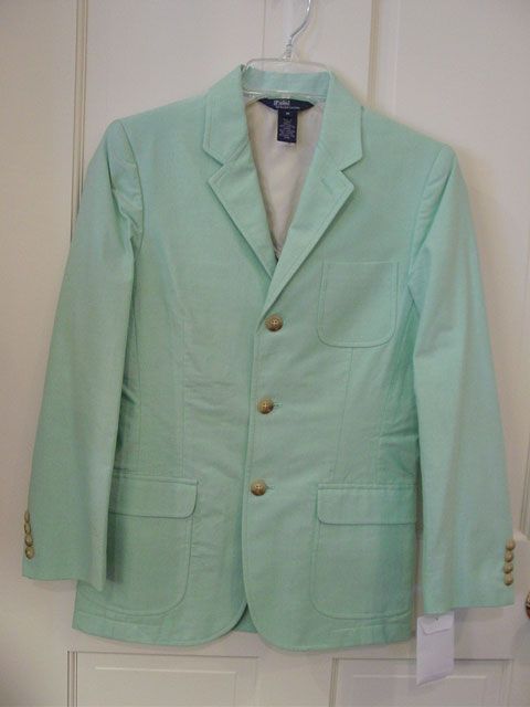 RALPH LAUREN BOYS LT GREEN BLAZER / JACKET LARGE NWT  