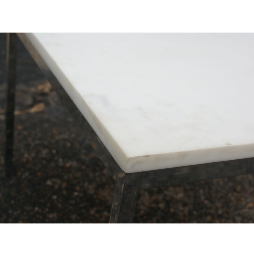 24 Florence Knoll End Table Calacatta Marble Top  