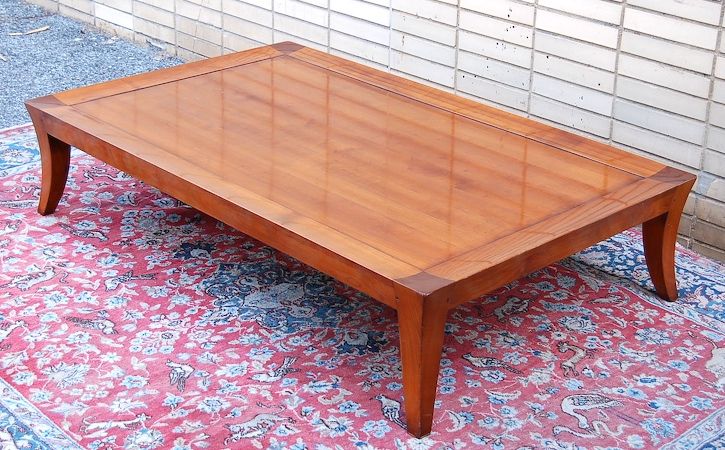 LARGE MID CENTURY MODERN CHERRY WOOD COFFEE TABLE  