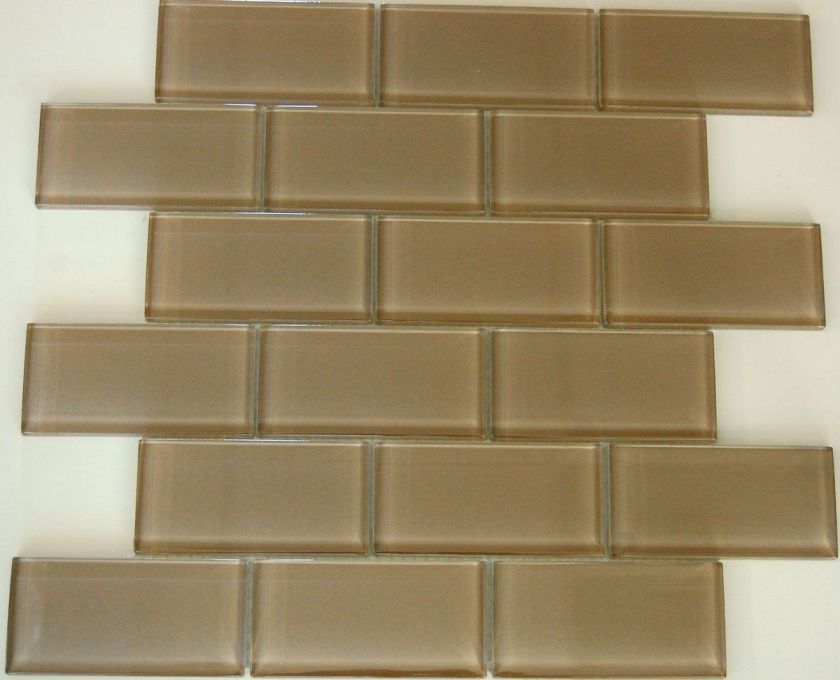 Glass Subway tile backsplash   Champagne 2x4  