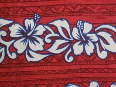 COTTON QUILT FABRIC HAWAIIAN TIKI LUAU FLORAL STRIPES  