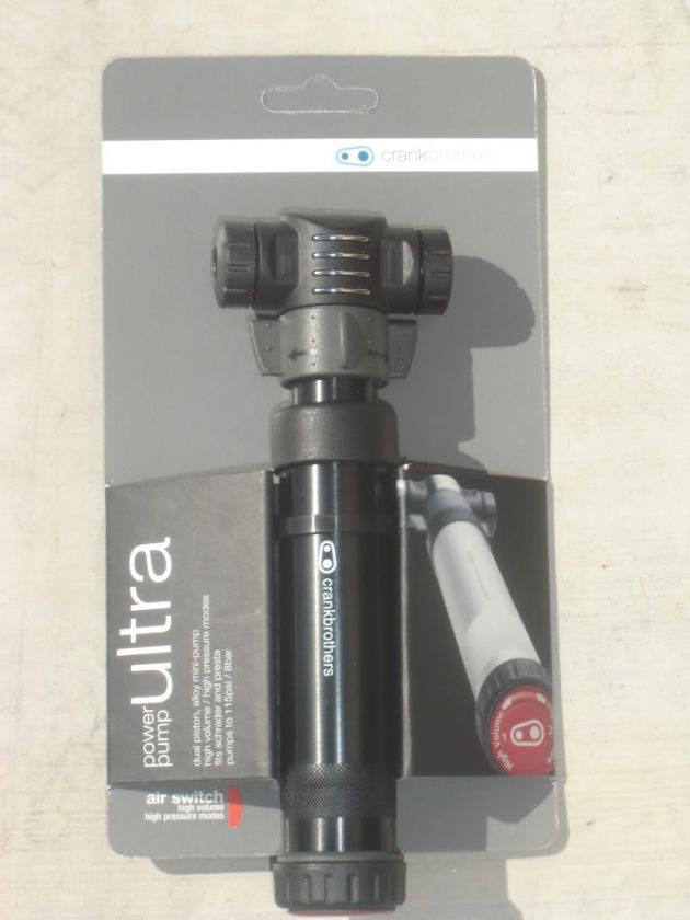 CRANK BROTHERS ULTRA POWER PUMP AIR TIRE PRESTA SCHRADER BIKE BLACK 