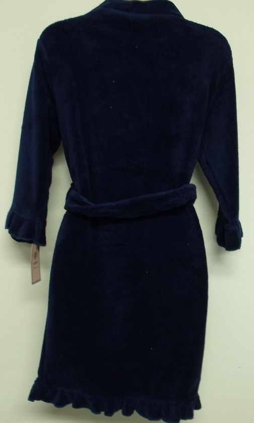 IZOD New Womens Navy Terry Robe Sleepwear Intimate Sz S M & L Ret $42 